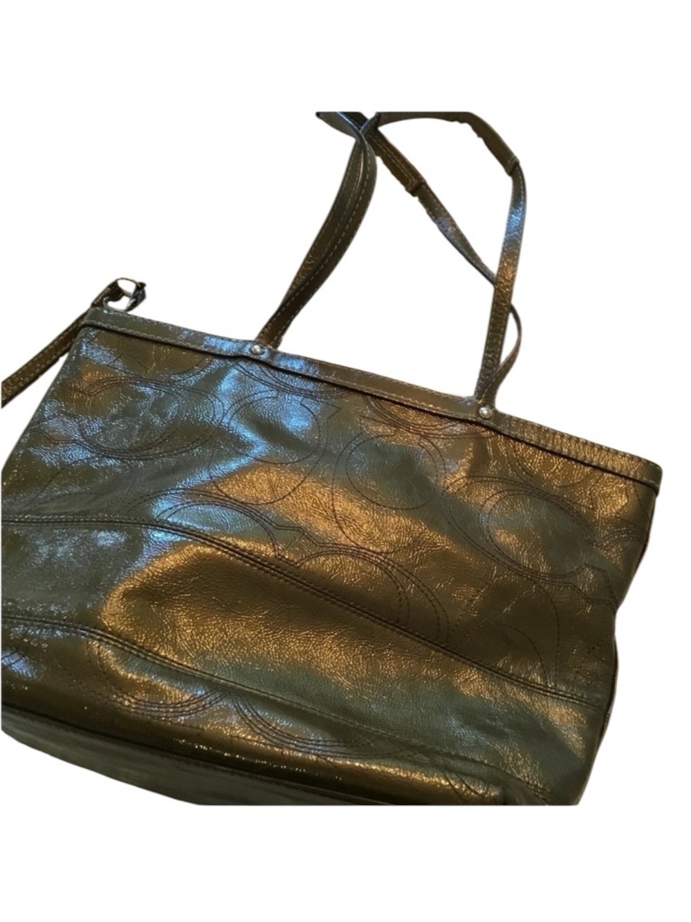 Coach Metallic Olive Shoulder Bag